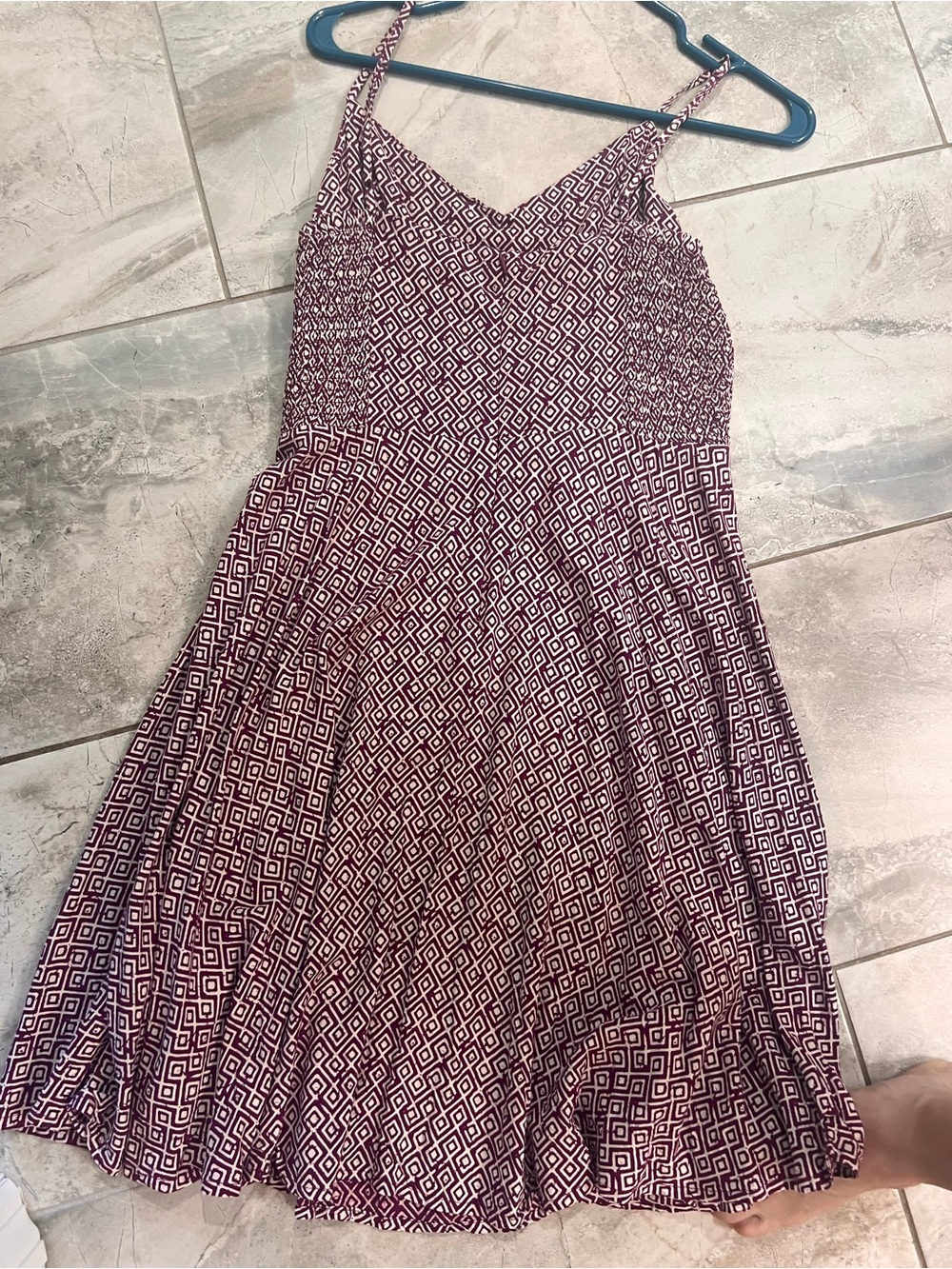 Old Navy purple and White Geometric Midi Sundress